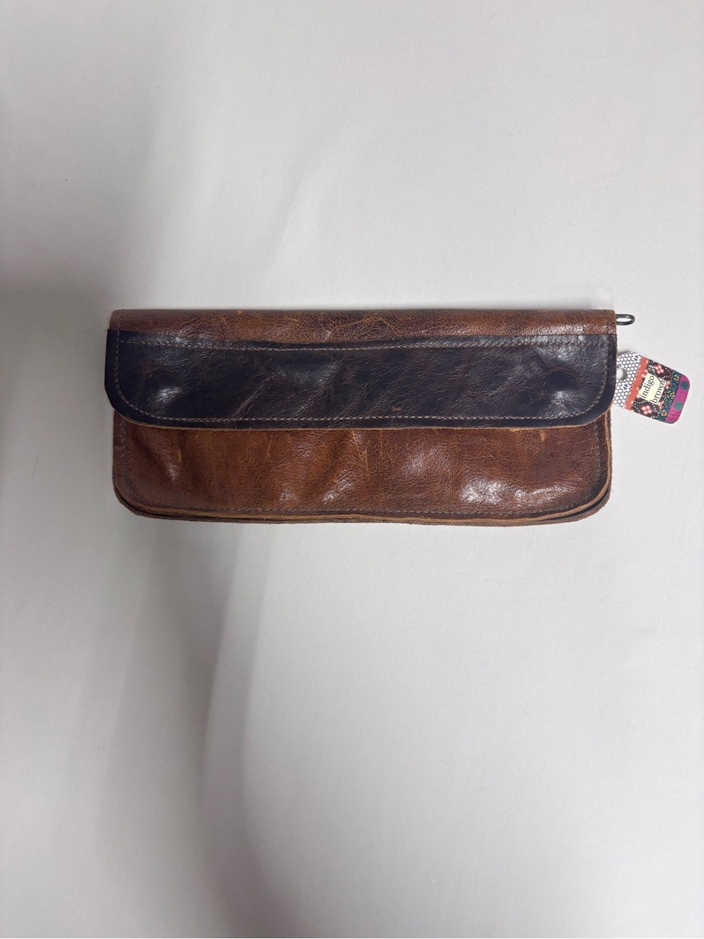 Recycled Leather Trucker Wallet Distressed Brown Biker Long Wallet Rustic